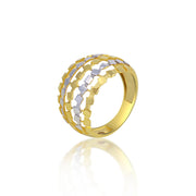 Gold-plated 925 silver tangle ring for women – statement ring side view
